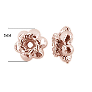 CRG-153-7MM Rose Gold Overlay Bead Cap Beads Bali Designs Inc