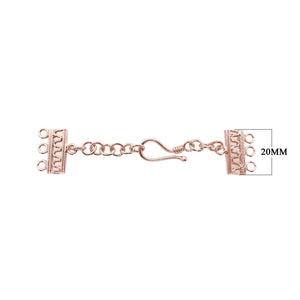 CRG-179-3H Rose Gold Overlay Multi Strand Clasp With 3 Holes Beads Bali Designs Inc