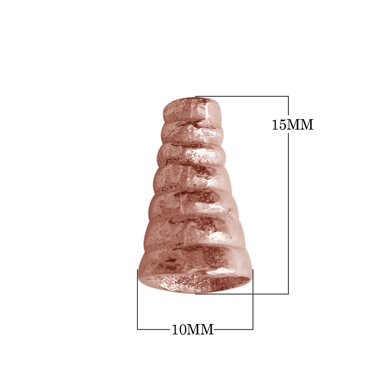 CRG-210-15X10MM Rose Gold Overlay Cone Beads Bali Designs Inc