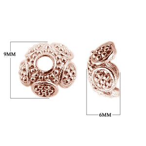 CRG-267 Rose Gold Overlay Bead Cap Beads Bali Designs Inc