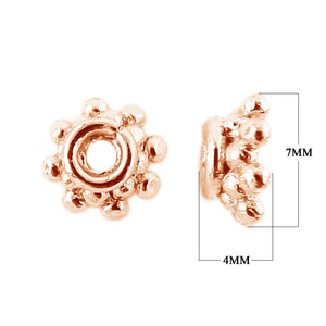 CRG-334-7X4MM Rose Gold Overlay Bead Cap Beads Bali Designs Inc