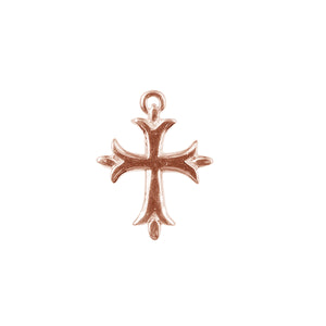 CRG-405 Rose Gold Overlay Beautiful Cross Charm Beads Bali Designs Inc