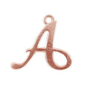 CRG-472 Rose Gold Overlay Alphabet 'A' Charm Beads Bali Designs Inc