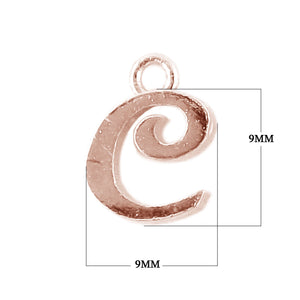 CRG-475 Rose Gold Overlay Alphabet 'C' Charm Beads Bali Designs Inc