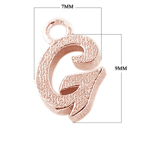 CRG-479 Rose Gold Overlay Alphabet 'G' Charm Beads Bali Designs Inc