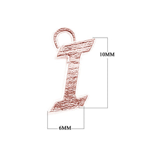 CRG-481 Rose Gold Overlay Alphabet 'I' Charm Beads Bali Designs Inc