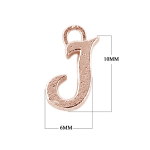 CRG-482 Rose Gold Overlay Alphabet 'J' Charm Beads Bali Designs Inc