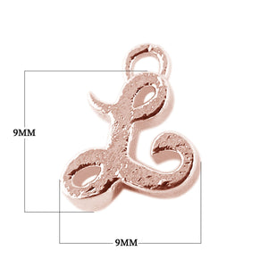 CRG-484 Rose Gold Overlay Alphabet 'L' Charm Beads Bali Designs Inc