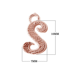 CRG-491 Rose Gold Overlay Alphabet 'S' Charm Beads Bali Designs Inc
