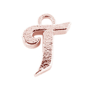 CRG-492 Rose Gold Overlay Alphabet 'T' Charm Beads Bali Designs Inc