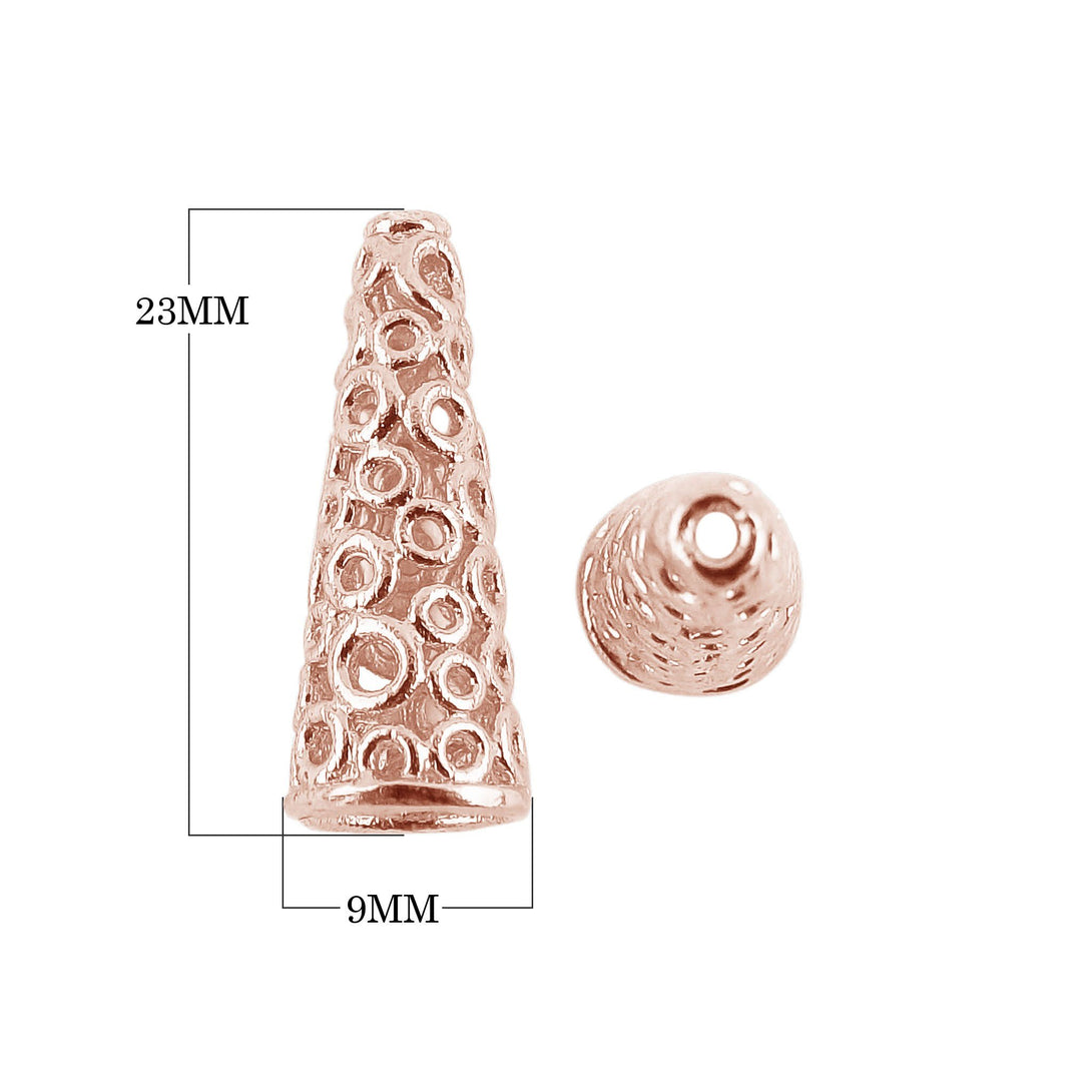 CRG-503 Rose Gold Overlay Cone Beads Bali Designs Inc 