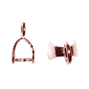 Rose Gold Overlay Over Copper Pendant Bail India handcrafted stirrup shape polished jewelry connector 11MM x 6MM