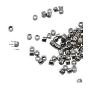 CRR-100-2X2MM Black Rhodium Overlay Crimp Bead Beads Bali Designs Inc