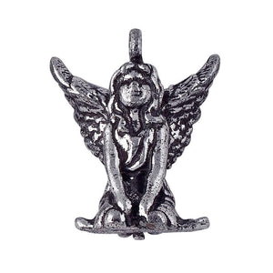 Silver overlay over copper angel charm handcrafted in India for wholesale jewelry production