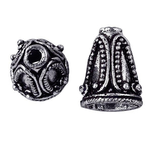 CSF-124 Silver Overlay Cone Beads Bali Designs Inc
