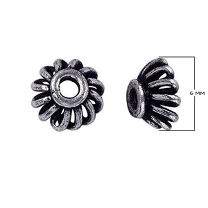 CSF-148-6MM Silver Overlay Bead Cap Beads Bali Designs Inc
