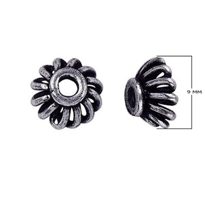 CSF-148-9MM Silver Overlay Bead Cap Beads Bali Designs Inc