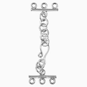 CSF-156-3H Silver Overlay Multi Strand Clasp With 3 Hole Beads Bali Designs Inc
