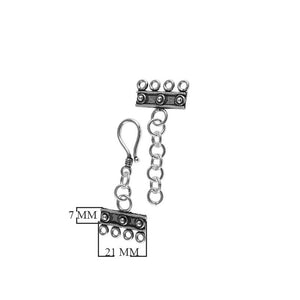 CSF-178-4H Silver Overlay Multi Strand Clasp With 4 Holes Beads Bali Designs Inc