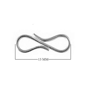 Silver Overlay Over Copper minimalist S hook clasp handcrafted in India with oxidized artisan finish.