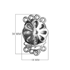 CSF-195 Silver Overlay Multi Strand Clasp With 4 Holes Beads Bali Designs Inc