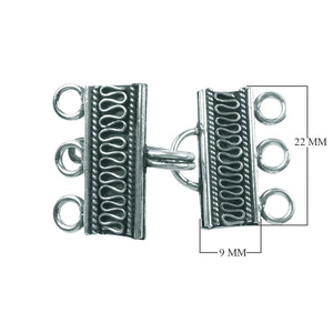 CSF-233 Silver Overlay Multi Strand Clasp With 3 Hole Beads Bali Designs Inc