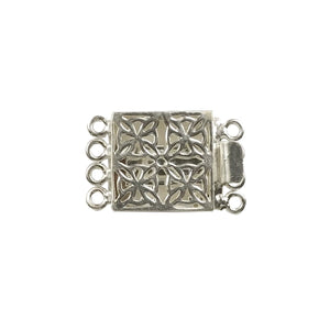 CSF-249 Silver Overlay Multi Strand Clasp With 4 Holes Beads Bali Designs Inc