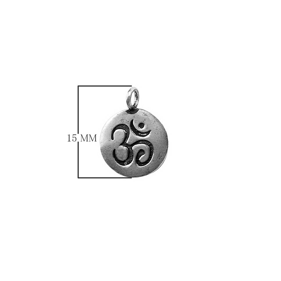 CSF-277 Silver Overlay Ohm Disc Link Charm Beads Bali Designs Inc