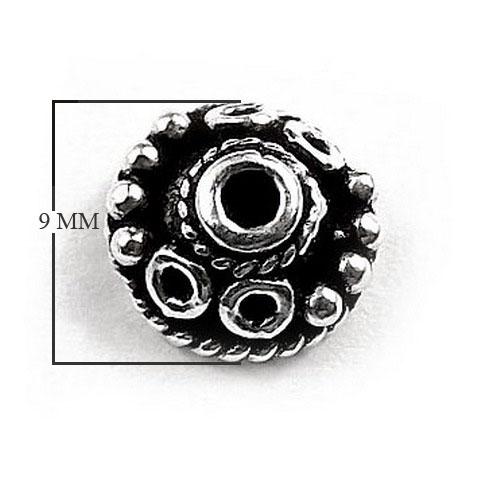 CSF-281-9MM Silver Overlay Bead Cap Beads Bali Designs Inc