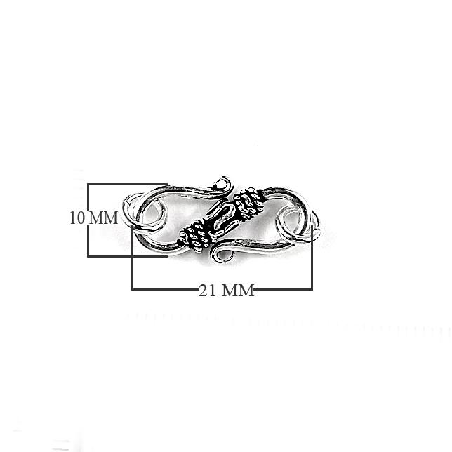 CSF-284 Silver Overlay ''S'' Hook Beads Bali Designs Inc