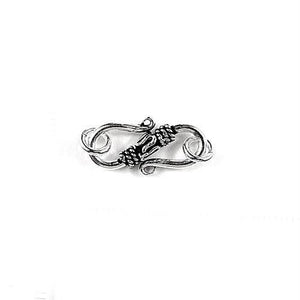 Silver Overlay Over Copper S Hook India handcrafted oxidized curved jewelry connector pack