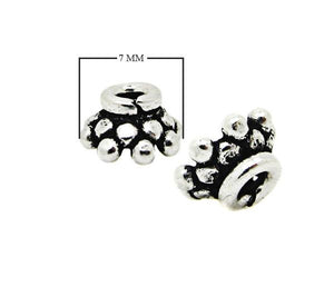 CSF-334-7X4MM Silver Overlay Bead Cap Beads Bali Designs Inc