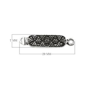 Handcrafted Silver Overlay Over Copper textured rectangular box clasp with oxidized finish made in India.