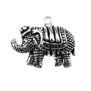 CSF-439 Silver Overlay Elephant Charm Beads Bali Designs Inc