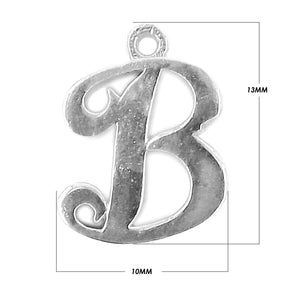 CSF-473 Silver Overlay Alphabet 'B' Charm Beads Bali Designs Inc