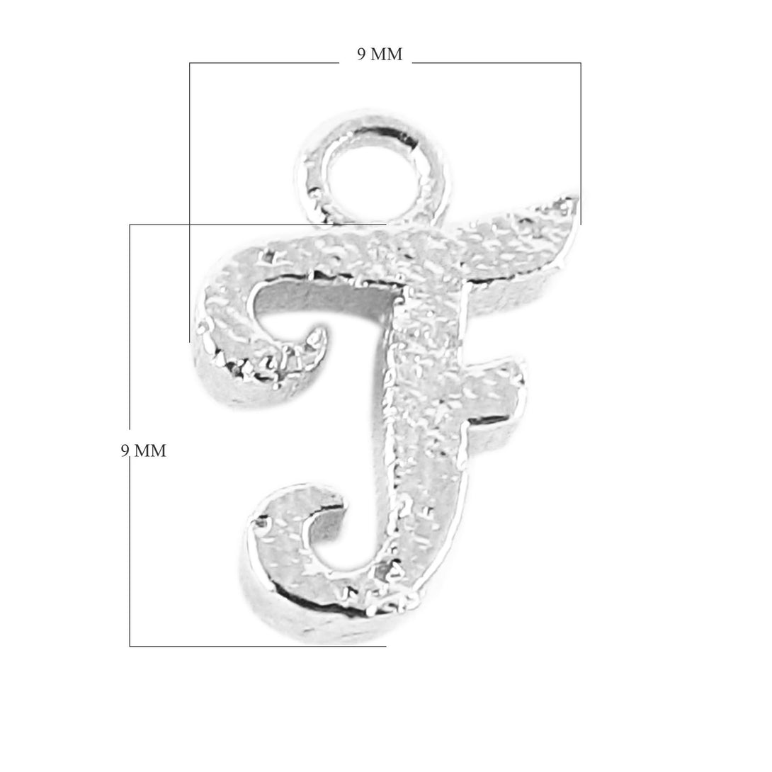 CSF-478 Silver Overlay Alphabet 'F' Charm Beads Bali Designs Inc 