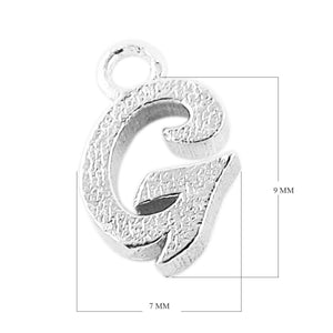 CSF-479 Silver Overlay Alphabet 'G' Charm Beads Bali Designs Inc