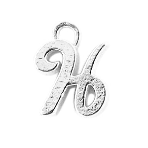 CSF-480 Silver Overlay Alphabet 'H' Charm Beads Bali Designs Inc