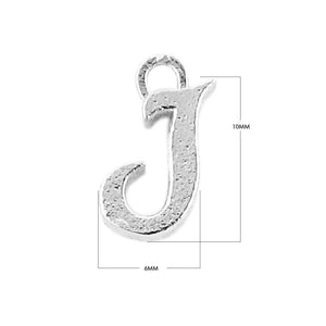 CSF-482 Silver Overlay Alphabet 'J' Charm Beads Bali Designs Inc