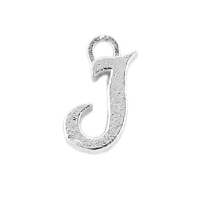 CSF-482 Silver Overlay Alphabet 'J' Charm Beads Bali Designs Inc