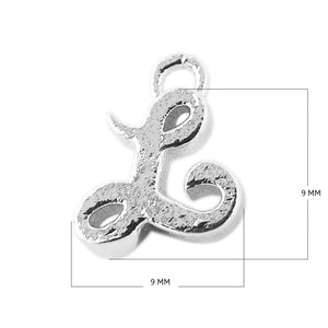 CSF-484 Silver Overlay Alphabet 'L' Charm Beads Bali Designs Inc