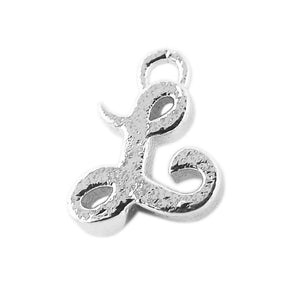 CSF-484 Silver Overlay Alphabet 'L' Charm Beads Bali Designs Inc