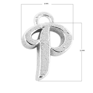 CSF-488 Silver Overlay Alphabet 'P' Charm Beads Bali Designs Inc