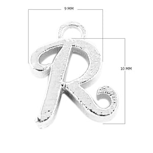 CSF-490 Silver Overlay Alphabet 'R' Charm Beads Bali Designs Inc