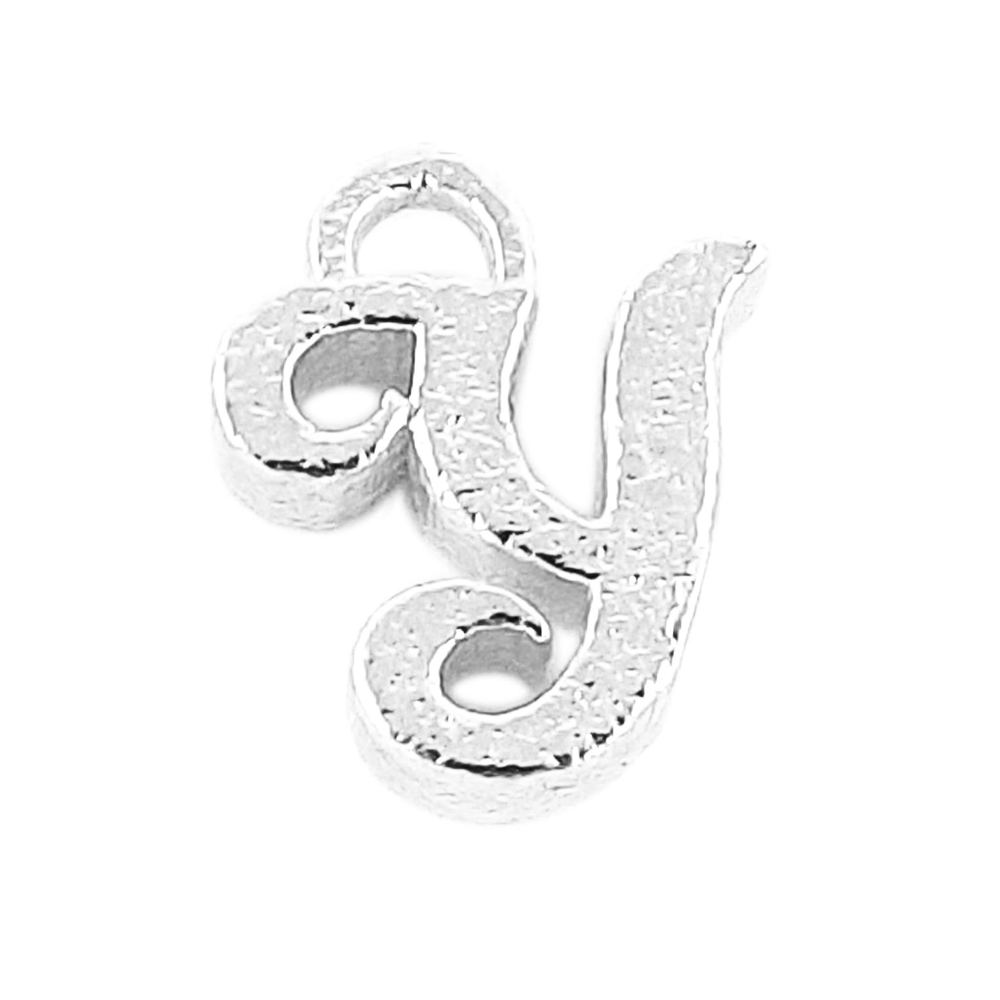 CSF-497 Silver Overlay Alphabet 'Y' Charm Beads Bali Designs Inc