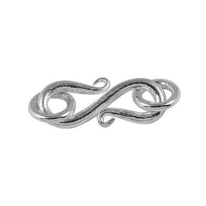 Sterling silver “S” hook clasp handcrafted in India for wholesale jewelry making.