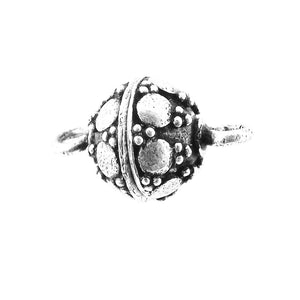 Sterling silver ball-shaped magnetic clasp handcrafted in India for wholesale jewelry makers.