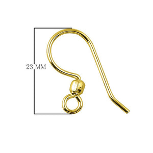 18K Gold Overlay Bead Earwire For Jewelry Making With Polished Finish Handcrafted In India