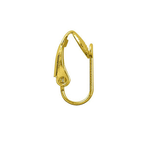 18K Gold Overlay Clip Leverback Earwire For Jewelry Making With Polished Finish Handcrafted In India