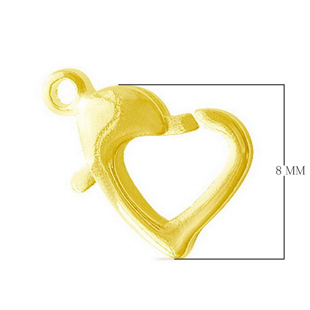 FG-144-8MM 18K Gold Overlay Heart Shape Lobster Clasp Beads Bali Designs Inc 
